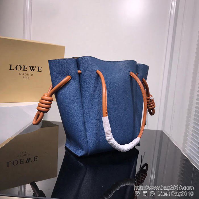 LOEWE羅意威 原版軟皮 最新Flamenco Knot系列 抽繩荔枝紋購物袋 手提肩背包 3041  jdl1113